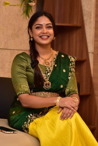 actress Lavannya Sahukara cute in a green half saree