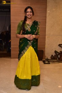 actress Lavannya Sahukara cute in a green half saree