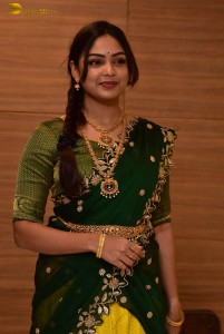 actress Lavannya Sahukara cute in a green half saree