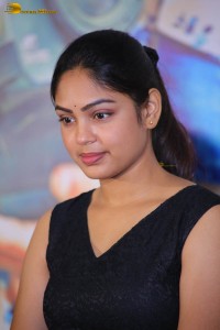 actress Lavannya Sahukara cute stills a black sleeveless dress