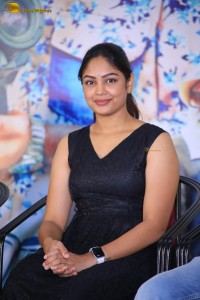 actress Lavannya Sahukara cute stills a black sleeveless dress