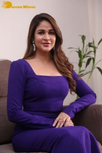 Lavanya Tripathi in a blue dress