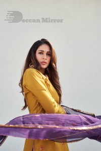 Lavanya Tripathi in a yellow salwar dress