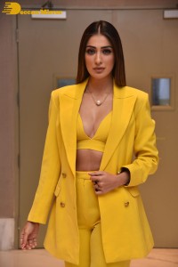 Laxmi Raai sexy look in a yellow dress