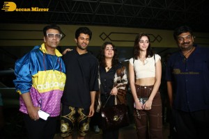 Vijay Deverakonda and Ananya Panday at Begumpet Airport in Hyderabad