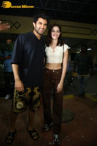 Vijay Deverakonda and Ananya Panday at Begumpet Airport in Hyderabad