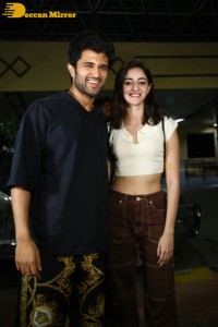 Vijay Deverakonda and Ananya Panday at Begumpet Airport in Hyderabad