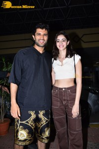 Vijay Deverakonda and Ananya Panday at Begumpet Airport in Hyderabad