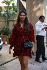 Indian Actress Lopamudra Raut in a red dress