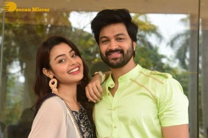 Syed Sohel and Actress Mokksha at the launch of their movie Lucky Lakshman