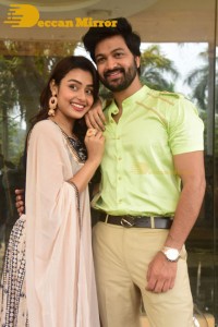 Syed Sohel and Actress Mokksha at the launch of their movie Lucky Lakshman