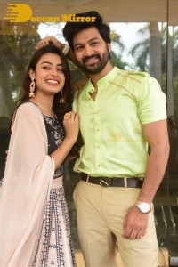 Syed Sohel and Actress Mokksha at the launch of their movie Lucky Lakshman