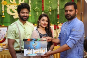 Syed Sohel and Actress Mokksha at the launch of their movie Lucky Lakshman