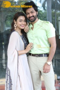 Syed Sohel and Actress Mokksha at the launch of their movie Lucky Lakshman