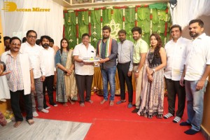 Syed Sohel and Actress Mokksha at the launch of their movie Lucky Lakshman