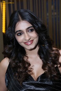 actress Maanasa Choudhary in a sleeveless black dress