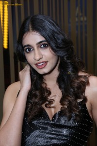 actress Maanasa Choudhary in a sleeveless black dress