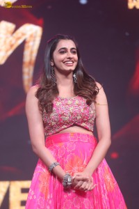 actress Maanasa Choudhary beautiful in a pink lehenga choli dress at a movie event