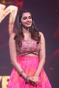 actress Maanasa Choudhary beautiful in a pink lehenga choli dress at a movie event