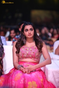 actress Maanasa Choudhary beautiful in a pink lehenga choli dress at a movie event