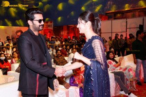 Macherla Niyojakavargam Pre-Release Function attended by Nithin and Krithi Shetty