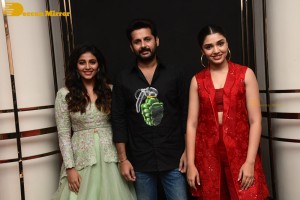 Ra Ra Reddy song launch from the movie Macherla Niyojakavargam lo - attended by Nithin, Anjali and Krithi Shetty