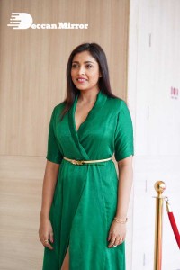 Actress Madhu Shalini photoshoot in a green dress