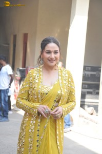 actress Madhuri Dixit gorgeous in a yellow dress