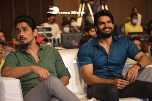 Maha Samudram movie Pre-Release Event attended by Cast Aditi Rao Hydari, Anu Emmanuel, Sharwanand, Siddharth and others.