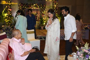 Family and friends including Ram Charan Teja and Upasana Kamineni attend the 12th day rituals of Mahesh Babu's mother Indira Devi