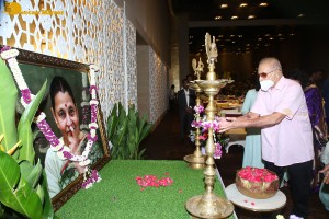 Family and friends including Ram Charan Teja and Upasana Kamineni attend the 12th day rituals of Mahesh Babu's mother Indira Devi