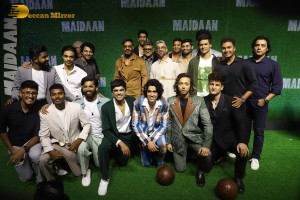 Maidaan Special Screening attended by Ajay Devgn, Priyamani, Janhvi Kapoor, Pooja Hegde, and others