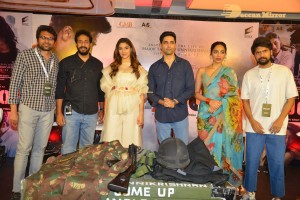 Adavi Sesh, Saiee Manjrekar and Sobhita Dhulipala attend the Teaser Launch Event of their upcoming movie Major