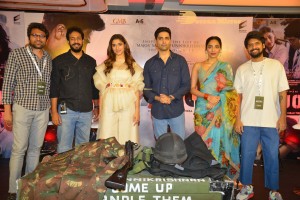 Adavi Sesh, Saiee Manjrekar and Sobhita Dhulipala attend the Teaser Launch Event of their upcoming movie Major