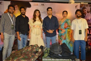 Adavi Sesh, Saiee Manjrekar and Sobhita Dhulipala attend the Teaser Launch Event of their upcoming movie Major