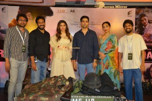 Adavi Sesh, Saiee Manjrekar and Sobhita Dhulipala attend the Teaser Launch Event of their upcoming movie Major