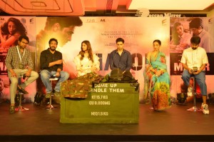 Adavi Sesh, Saiee Manjrekar and Sobhita Dhulipala attend the Teaser Launch Event of their upcoming movie Major