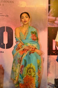 Adavi Sesh, Saiee Manjrekar and Sobhita Dhulipala attend the Teaser Launch Event of their upcoming movie Major