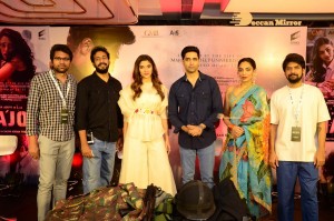 Adavi Sesh, Saiee Manjrekar and Sobhita Dhulipala attend the Teaser Launch Event of their upcoming movie Major