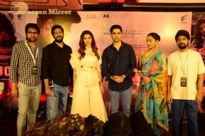 Adavi Sesh, Saiee Manjrekar and Sobhita Dhulipala attend the Teaser Launch Event of their upcoming movie Major