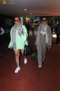 Sisters Malaika Arora and Amrita Arora spotted at mumbai Airport