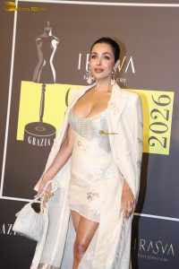actress Malaika Arora gorgeous in a low neck silver dress