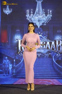 actress Malavika Mohanan gorgeous in a pink dress at an event