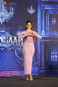 actress Malavika Mohanan gorgeous in a pink dress at an event