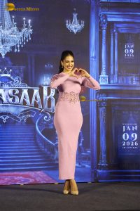 actress Malavika Mohanan gorgeous in a pink dress at an event