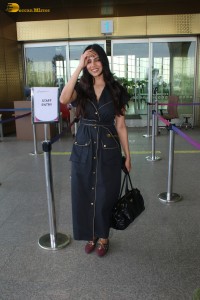 actress Malavika Mohanan beautiful in a black dress at airport