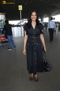 actress Malavika Mohanan beautiful in a black dress at airport