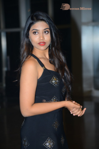 Telugu Actress Malavika Satheesan photoshoot in a black dress