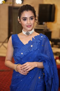 actress Malvika Sharma beautiful in a blue saree