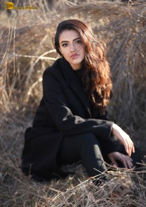 Actress Malvika Sharma in a transparent black top